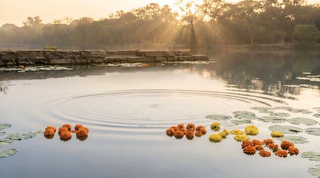 Ganesh Visarjan Aftermath &ndash; Peaceful Water Ripple Concept