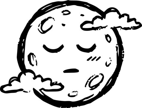 Hand Drawn Doodle Moon Scribble