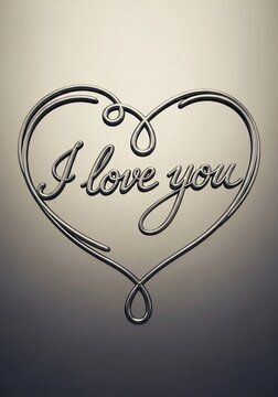 Heartfelt Wireform Art: "I Love You" Gleaming in Soft Light