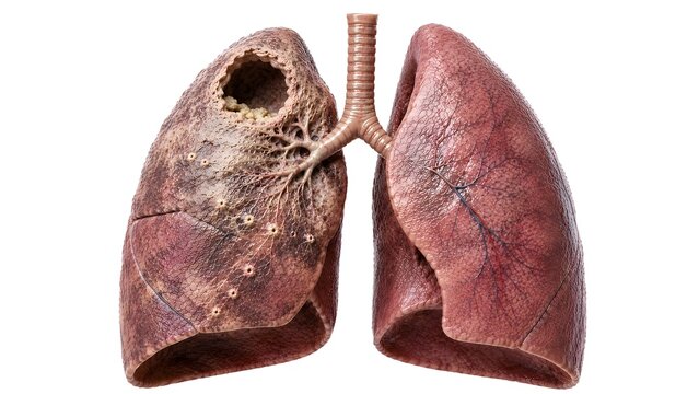 Upper Lobe Cavitary Tuberculosis Human Lung Anatomy Medical Illustration