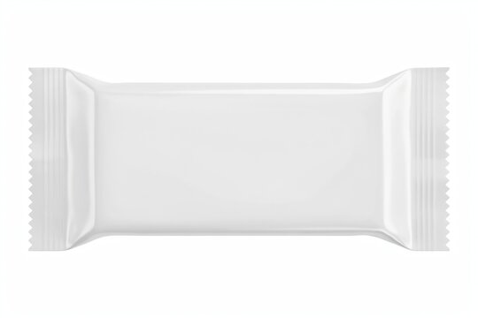 Blank food snack bar wrapper isolated on white background.