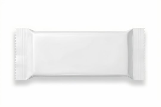 Blank white snack bar isolated on white background. Ideal for branding.