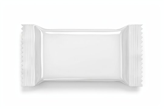 Blank small food snack bar wrapper isolated on white background. Branding mock.