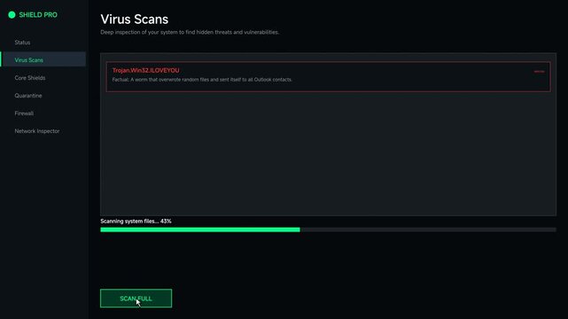 Advanced Digital System Diagnostic Interface Showing Real Time Security Scan Progress Bar and Cybersecurity Threat Monitoring Software Dashboard