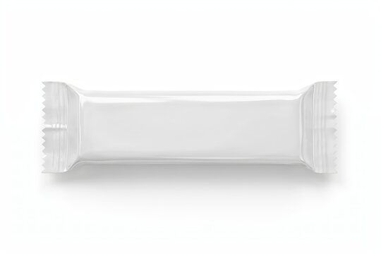 Blank food snack bar wrapper isolated on white background. Template for design.