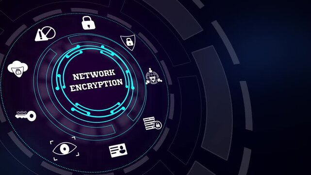 Securing cross-border digital transactions using an advanced network encryption protocol layout with glowing blue neon lines