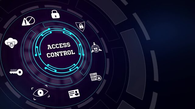 Managing administrative user permissions through an interactive access control cyber dashboard displaying digital lock vectors