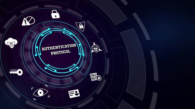 Verifying secure user identity parameters through an advanced authentication protocol layout with interactive HUD icons