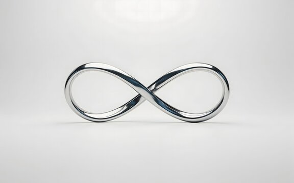 Shiny metal infinity symbol loop