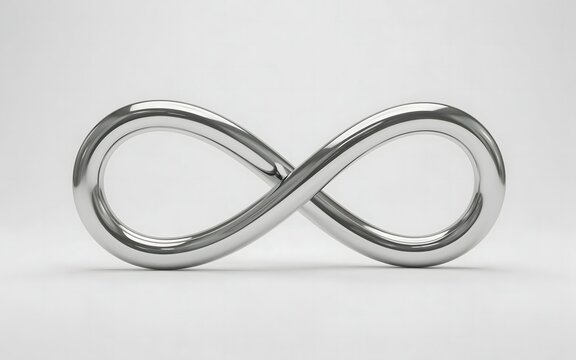 Shiny metal infinity loop symbol