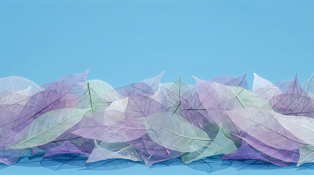 Abstract colorful shapes with layered wavy lines and soft blue background textures