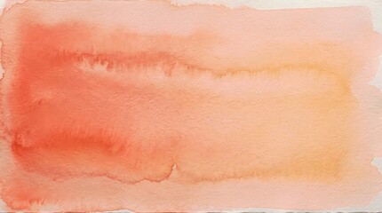 Fototapeta premium Abstract watercolor background with soft orange and peach gradient wash on textured paper
