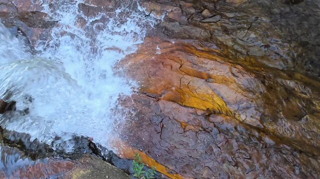 Waterfall Cascading Over Rock Ledge in Blue Mountains National Park