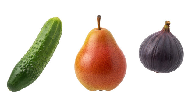 Fresh Cucumber Pear and Fig Fruit Collection