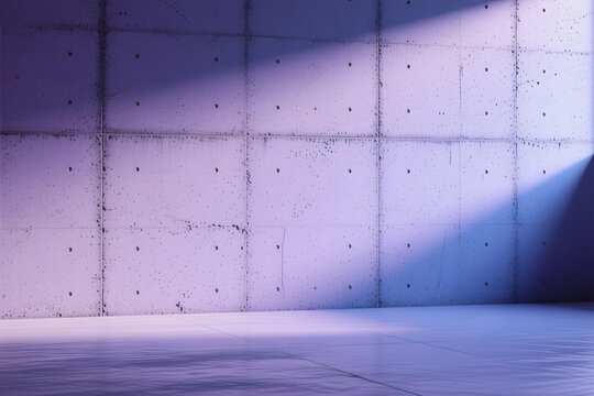 Polished concrete wall surface in lavender and periwinkle tones