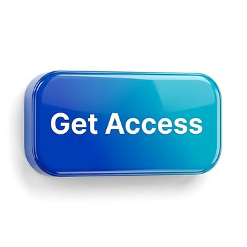 Get access button icon. Glossy blue web interface call to action element.