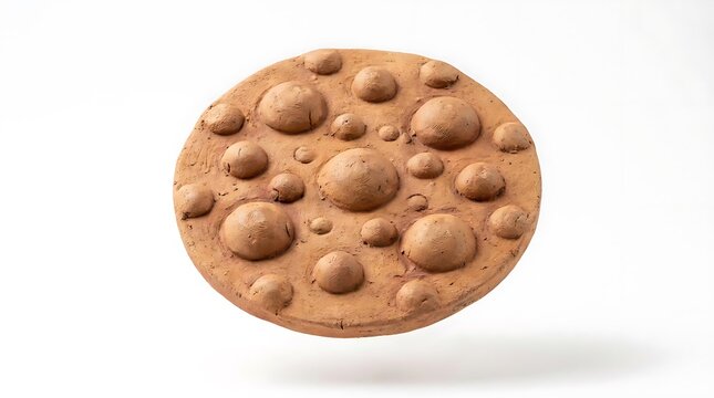 Circular textured ceramic disc with raised bubble patterns.