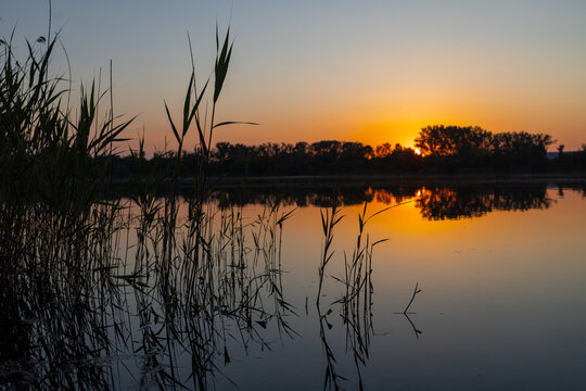 Sonnenuntergang am See Lichtstimmung Abendsonne
