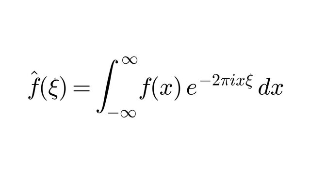 Fourier Transform, high-level mathematics equation overlay, black transparent 4K
