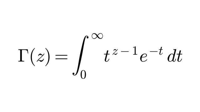 Gamma Function, high-level mathematics equation overlay, black transparent 4K