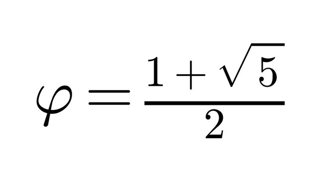 Golden Ratio, high-level mathematics equation overlay, black transparent 4K