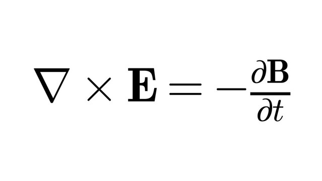 Maxwell Faraday, high-level mathematics equation overlay, black transparent 4K