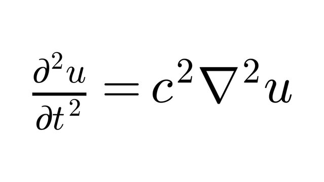 Wave Equation, high-level mathematics equation overlay, black transparent 4K