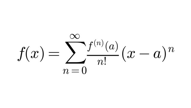 Taylor Series, high-level mathematics equation overlay, black transparent 4K