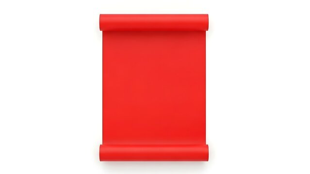 A bright red paper scroll with rolled edges for announcements and festive holiday celebration messages
