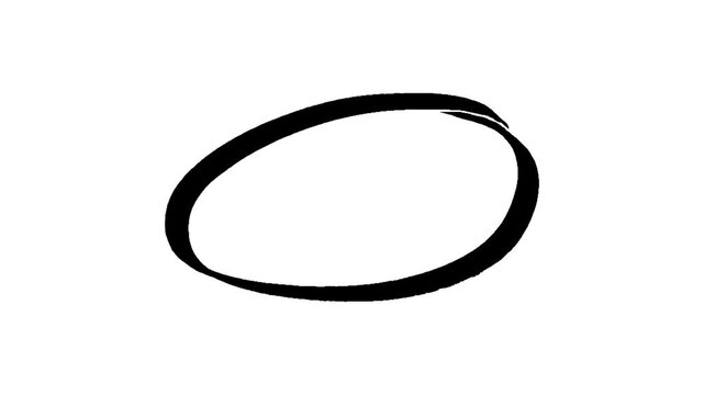 Hand Drawn Animated Black Circle Highlight Motion Graphic On White Background