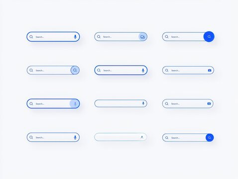 Set of modern search bar ui elements for website and mobile application design