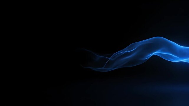 Abstract purple light wisp on black background.