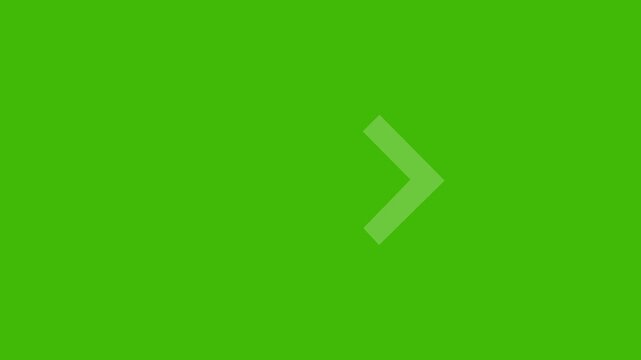 Dynamic animated arrow cursor pulsing on green screen background, minimalist motion for user interface digital navigation pointer for web and software application projects