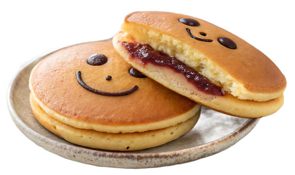 Smiling dorayaki pancake