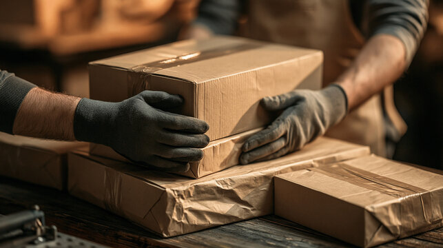 Inspector checking packaging for damage before products are shipped, shipping quality, final product inspection
