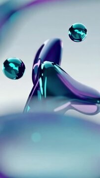 Exploring the Beauty of Iridescent Shapes: Fluid Forms and Vibrant Colors Intertwined in a Captivating Abstract Design