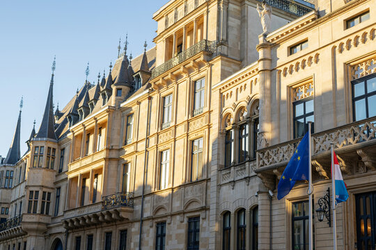 Luxembourg, 28 June 2019: Historical buildings in Luxembourg city center