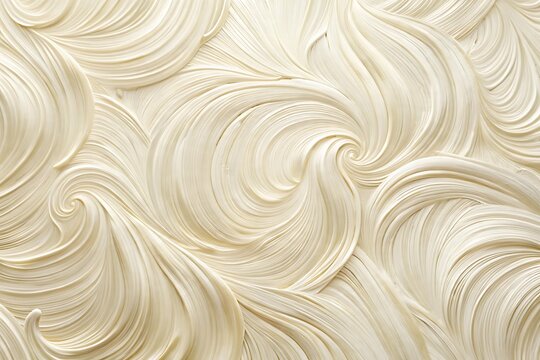 Abstract Background of Swirled White Creamy Texture with Multiple Spiral Vortexes