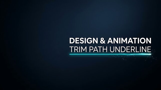 Modern design and animation text with glowing neon underline