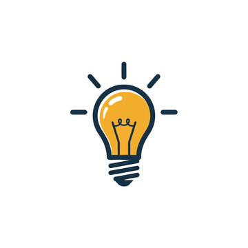 Glowing yellow light bulb symbol representing a bright idea