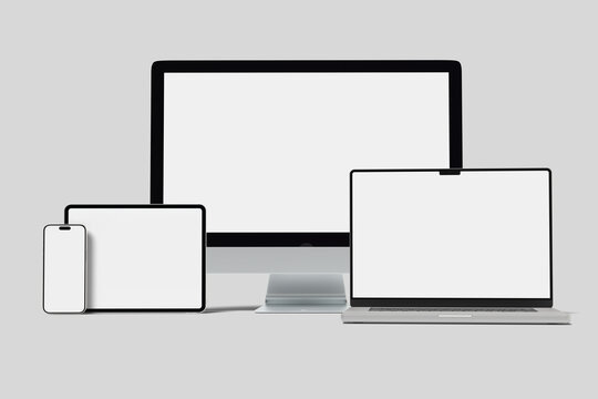 Present your professionally design work with Digital Device Desktop, Laptop and tablet mockup for showcasing your design to clients