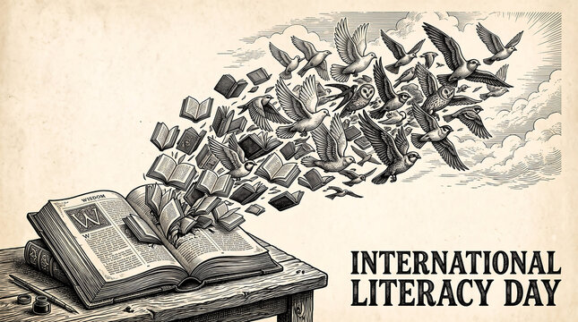 Vintage book cover with tree illustration
