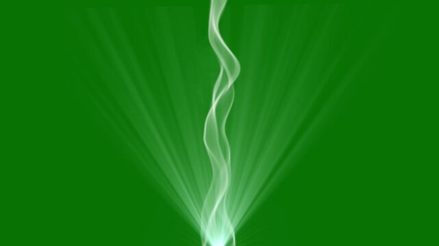 White light flow with glowing abstract wave animation, seamless green background for digital displays, presentations, meditation videos and creative editing projects .4k