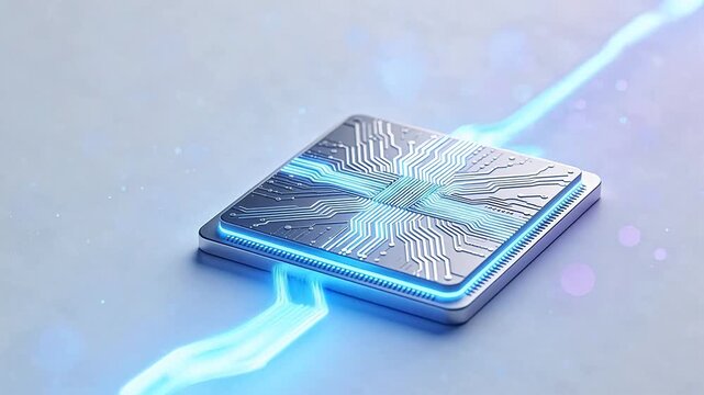 Microchip with glowing circuitry