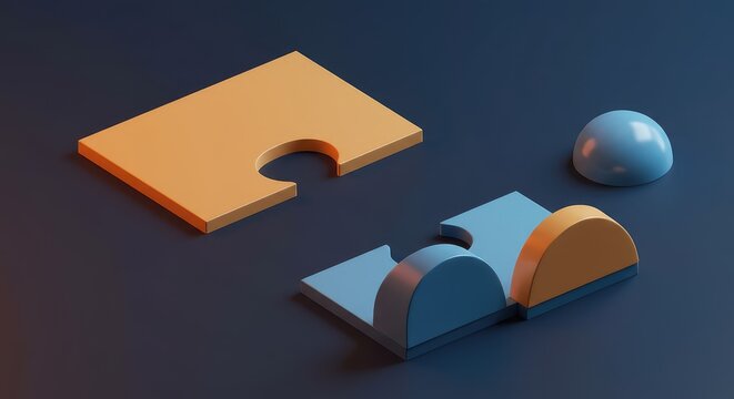 A geometric arrangement of shapes featuring a central empty space, illustrating the concept of a missing piece or logical gap, grid, completion, negative