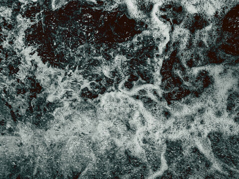 Steel Blue Gray Water Foam Texture Abstract Aerial View
