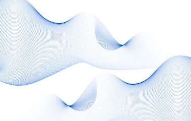 Fototapeta premium Abstract Blue Flowing Wave Background with Fine Line Mesh, Abstract Fluid Line Art Background on White Canvas, Premium Soft Wave Background Featuring Fine Contour Lines