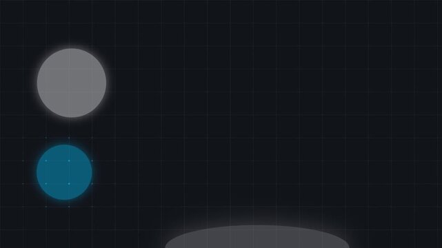 Retro animation of a bouncing ball. Minimalist motion graphics loop on dark background.