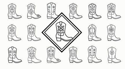 Fototapeta premium cowboy boots collection, western footwear
