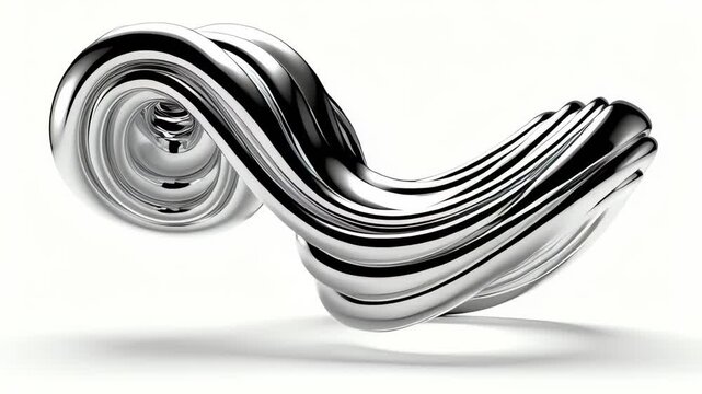 Abstract Black and White Metal Wire Spiral Design, 3D Rendered Industrial Cable Coil Background with Steel Texture, Modern Technology and Engineering Concept
